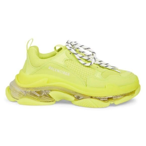 Balenciaga Women’s Sneaker Triple S Neon Yellow Sneaker Women's 10 US 40 EU. - Picture 5 of 7